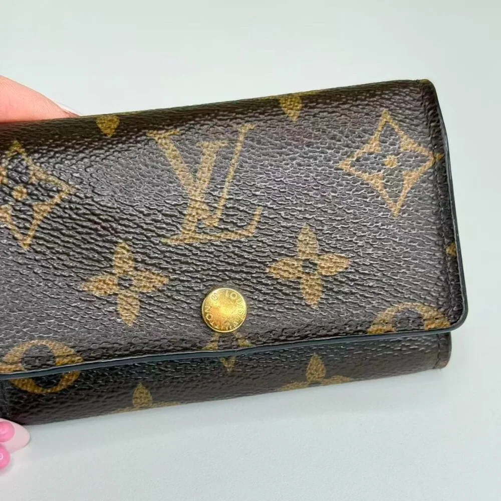 Louis Vuitton Monogram Canvas Keychain with Classic Gold Hardware